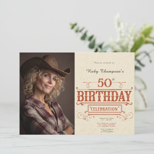 Foto da Imagem de 50º Convite de Aniversário (Em pé/Frente)