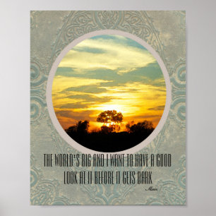 Foto da natureza do pôr do sol de poster de Muir
