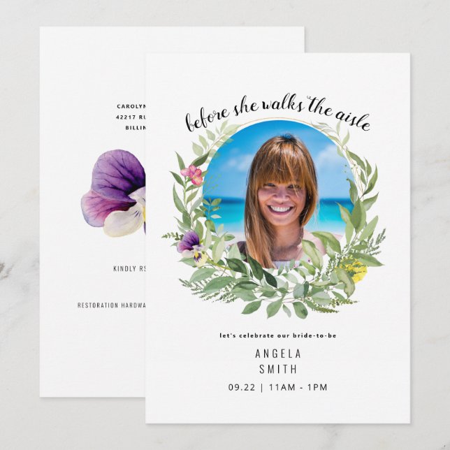 Foto da Noiva Antes De Andar Pelo Convite Ao Chá d (Frente/Verso)