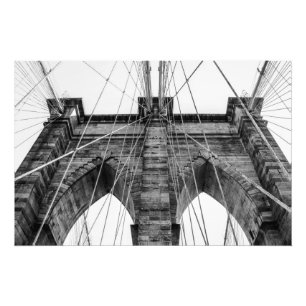 Foto da Ponte de Brooklyn Preto e Branco NYC