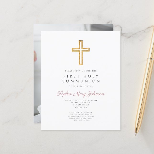 Foto da Primeira Comunhão Religiosa de Rapariga do (Frente/Verso In Situ)