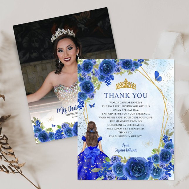 Foto da Quinceañera Floral Azul Orçamental Obrigad (Criador carregado)