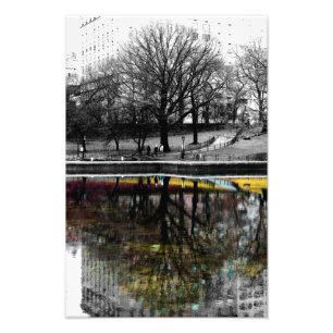 Foto da reflexão da árvore do Central Park