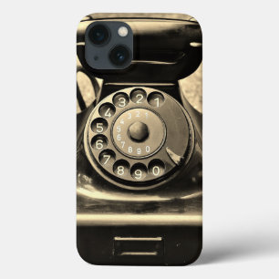 Foto da sépia negra do celular rotativo Vintage