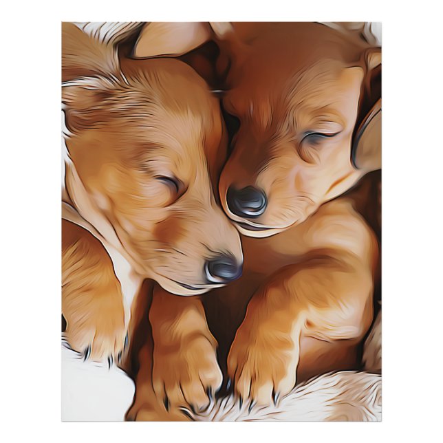 Foto Dachshund Cute Sleeping Dachshund Puppies Birthday (Frente)