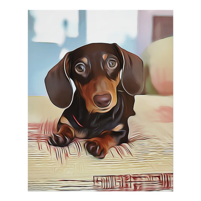 Foto Dachshund Puppy Sits On A Sofa (Frente)
