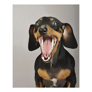 Foto Dachshund Yawning Dachshund Birthday Poster