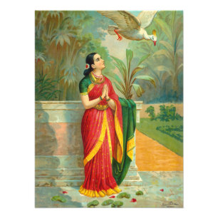 Foto Damayanti e Swan por Raja Ravi Varma