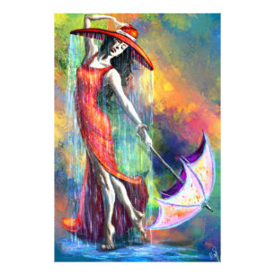 Foto Dançando em vermelho, Poster de guarda-chuva
