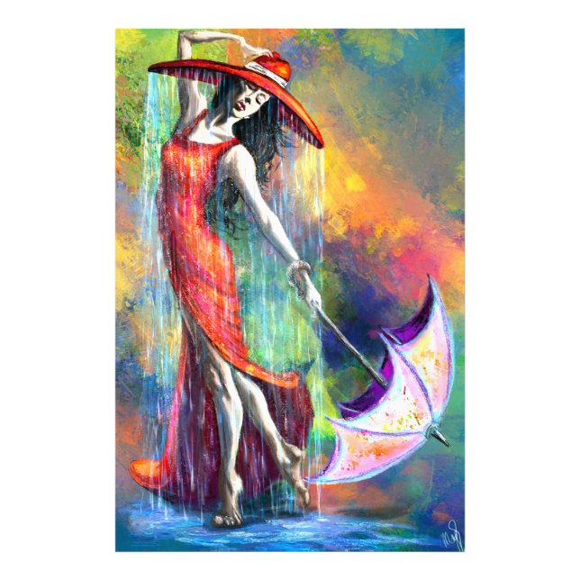 Foto Dançando em vermelho, Poster de guarda-chuva (Frente)