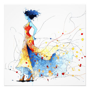 Foto Dançarino de Flamenco em Aquarela – Alegria em Mov