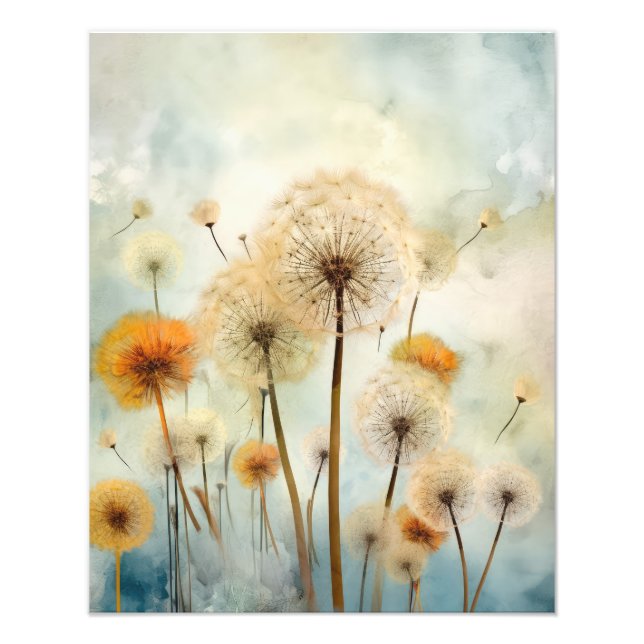 Foto Dandeliões de Aquarela (Frente)