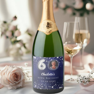 Foto das estrelas de prata azul do marinho de 60 a