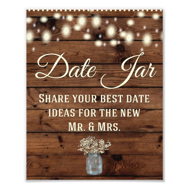 Foto Data Jar, Sinal de Casamento, Decoração de Casamen (Frente)