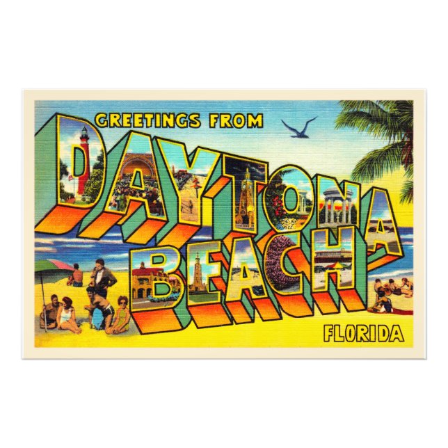 Foto Daytona Beach Flórida FL Large - Letra Postal (Frente)
