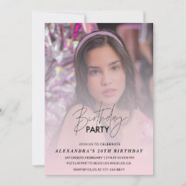 Foto de 20 de convite de aniversário Pink Shadow G