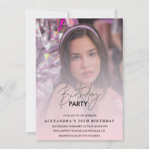 Foto de 20 de convite de aniversário Pink Shadow G
