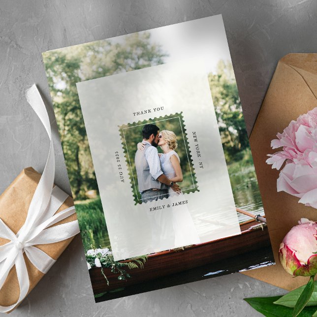 Foto de Agradecimento de Casamento com Selo Postal (Criador carregado)