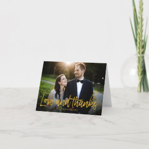 Foto de Agradecimento de Casamento em Folha Dourad