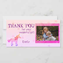 Foto de agradecimento personalizada de unicórnio