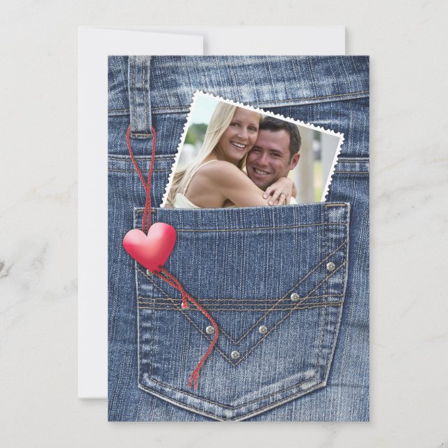 Foto de Amor em um Cartão Plano de Bolso (Frente)
