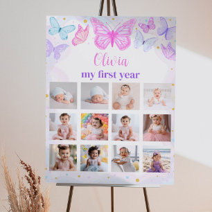 Foto de aniversário da borboleta Poster