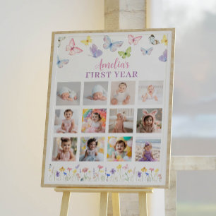 Foto de aniversário da borboleta Poster