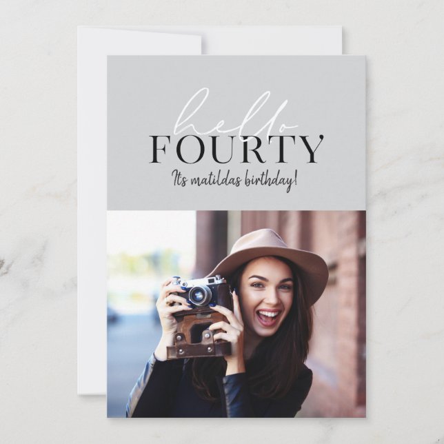 foto de aniversário de 40 anos com escrita moderna (Frente)