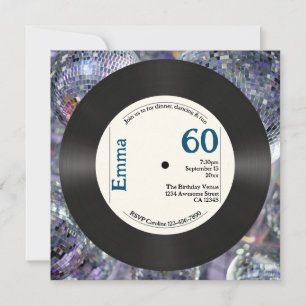 Foto de Aniversário de 60 anos em Vinil Falso Retr