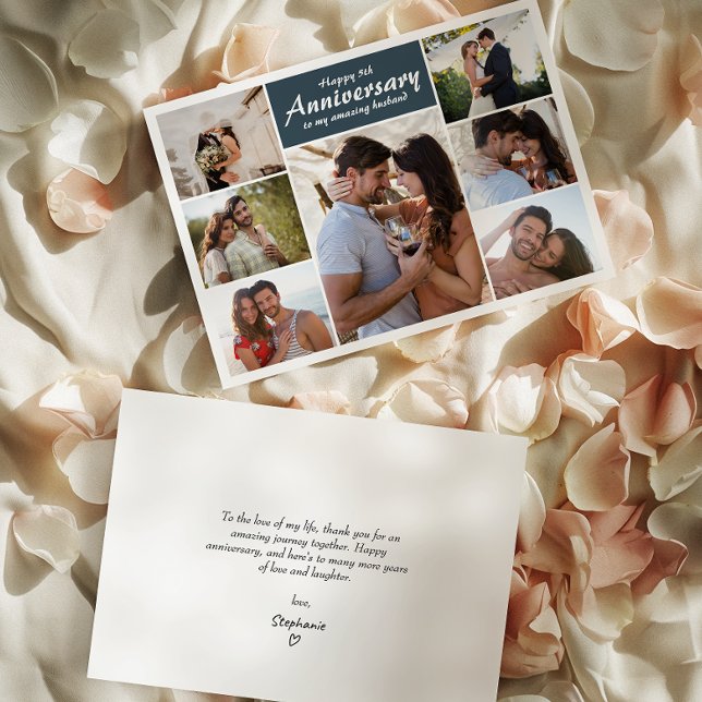 Foto de aniversário de casamento | Cartão de sauda (Capture cherished memories and express heartfelt love in one beautifully crafted card.)