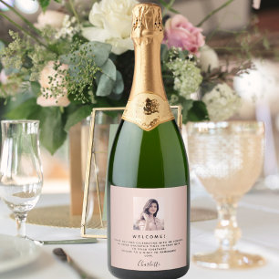 Foto de aniversário rosa dourado cor-de-rosa, fav