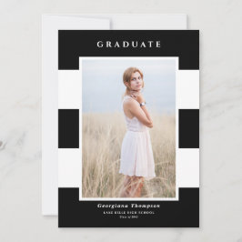 Foto de Anúncio de Formatura com Listras Pretas e 