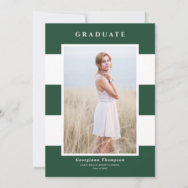 Foto de Anúncio de Formatura com Listras Verdes e  (Frente)