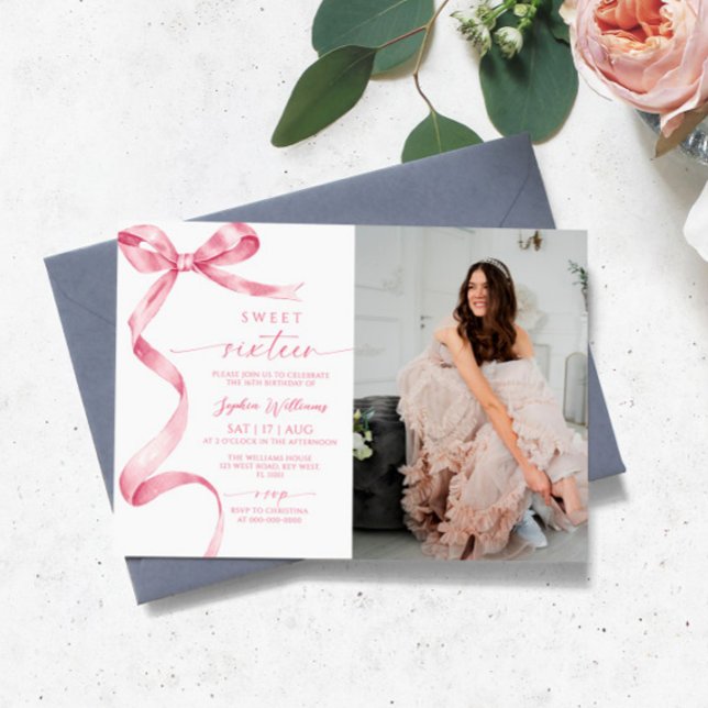 Foto de Arco rosa Doce 16 Convite de Aniversário (Criador carregado)