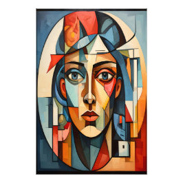 Foto de Arte Geométrica de Muro de Retrato Cubista