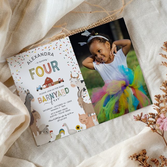 Foto de Barnyard Fazenda 4.º Convite de Aniversári (Criador carregado)