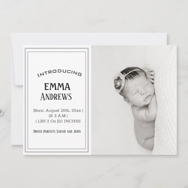 Foto de Bebê Moderno Obrigado Anúncio de Nasciment (Frente)