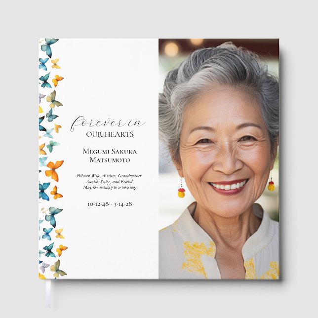 Foto de borboleta Livro de convidados funerários (Frente)