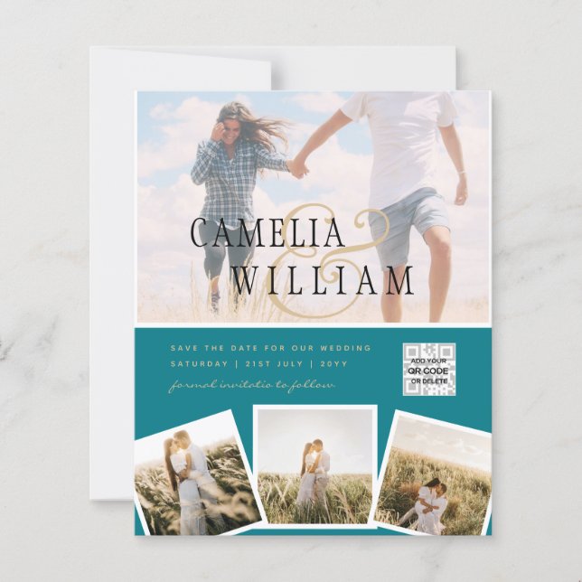 Foto de BUDGET Casamento Convite Salvar Data QR Có (Frente)