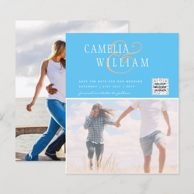 Foto de BUDGET Casamento Convite Salvar Data QR Có (Frente/Verso)