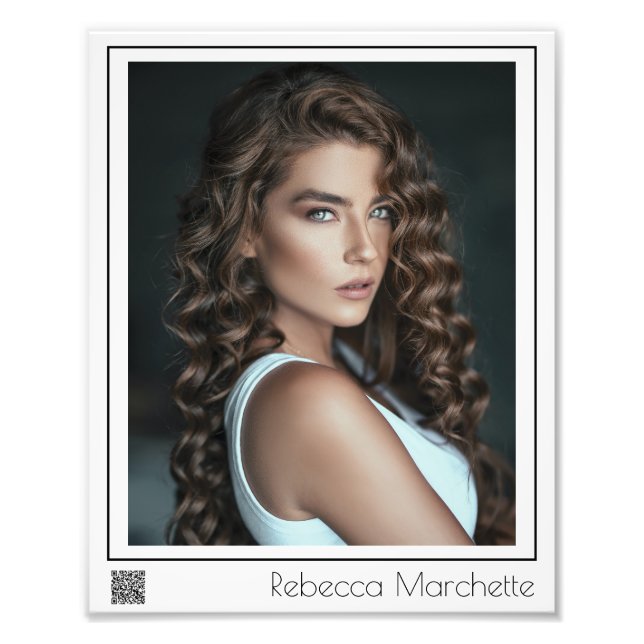 Foto de Cabeça de Ator Borderline 8x10 | Código QR (Frente)
