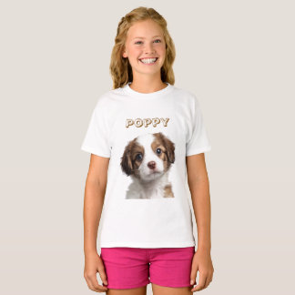 Foto de Cachorro Personalizada e Nome Kids T-Shirt