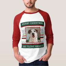 Foto de Cão Personalizada Camisa De Natal Feia Eng