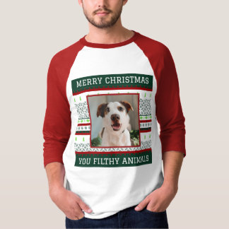 Foto de Cão Personalizada Camisa De Natal Feia Eng