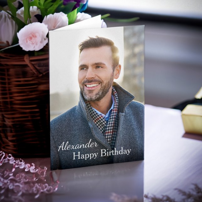 Foto de Cartão de Aniversário Personalizada (Birthday Card Photo Custom for that special birthday person in your life. Add their photo and info. )