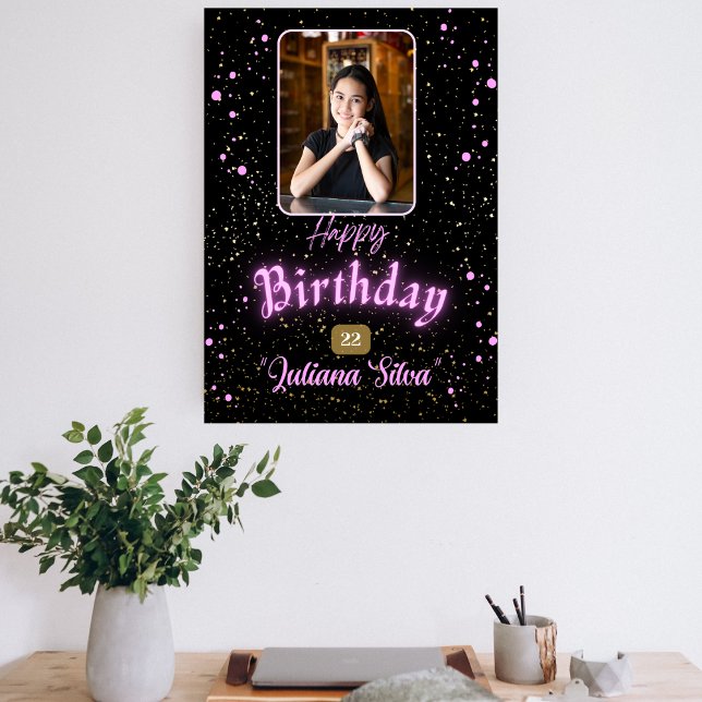 foto de cartão preto feliz aniversário (Criador carregado)