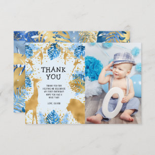 Foto de Cartões de agradecimentos Azul Safari