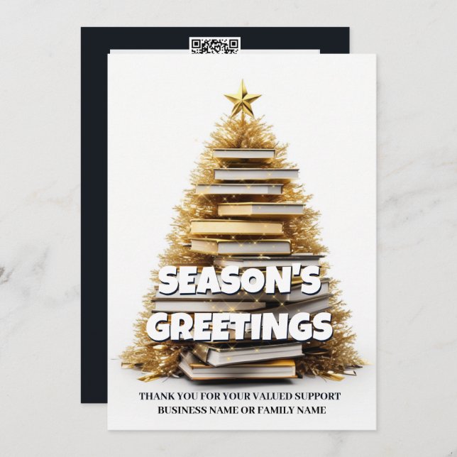 Foto de cartões de natal de escritores da árvore d (Frente/Verso)