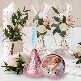 Foto de Casal e Iniciais Casamento Rosa