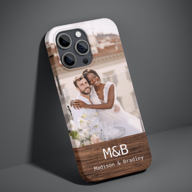 Foto de Casal Monograma Madeira Nome Personalizado (Criador carregado)
